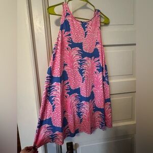 Lilly Pulitzer Pink and Blue Pineapple A-Line Skirt